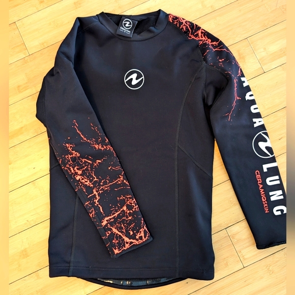 Aqualung Ceramiqskin dive surf wetsuit top rash guard - Picture 1 of 5